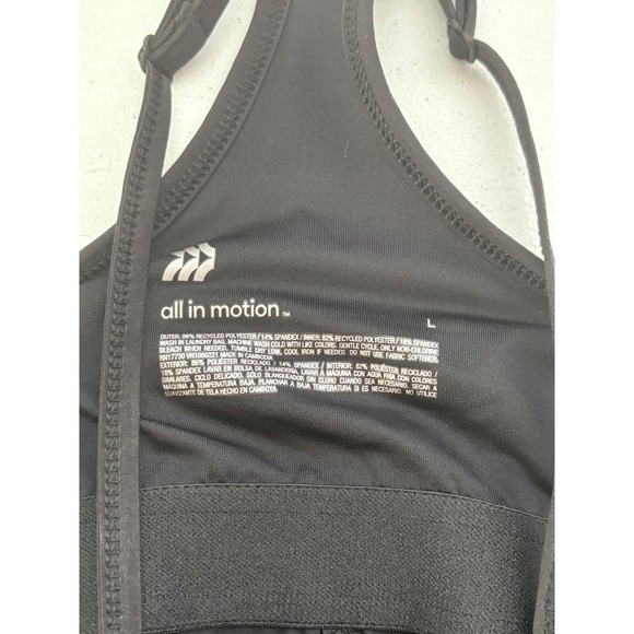 All in Motion Womens Flex Strappy Dress Black Racerback Built-In Liner L - Picture 7 of 11